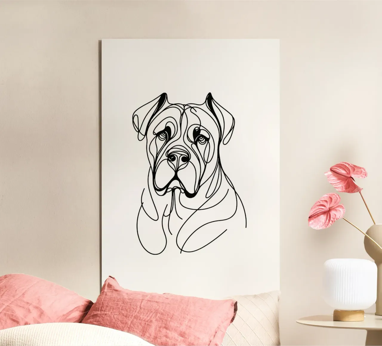 Cane Corso Dog Line Art Drawing alluminio dibond da WijdevenDesign