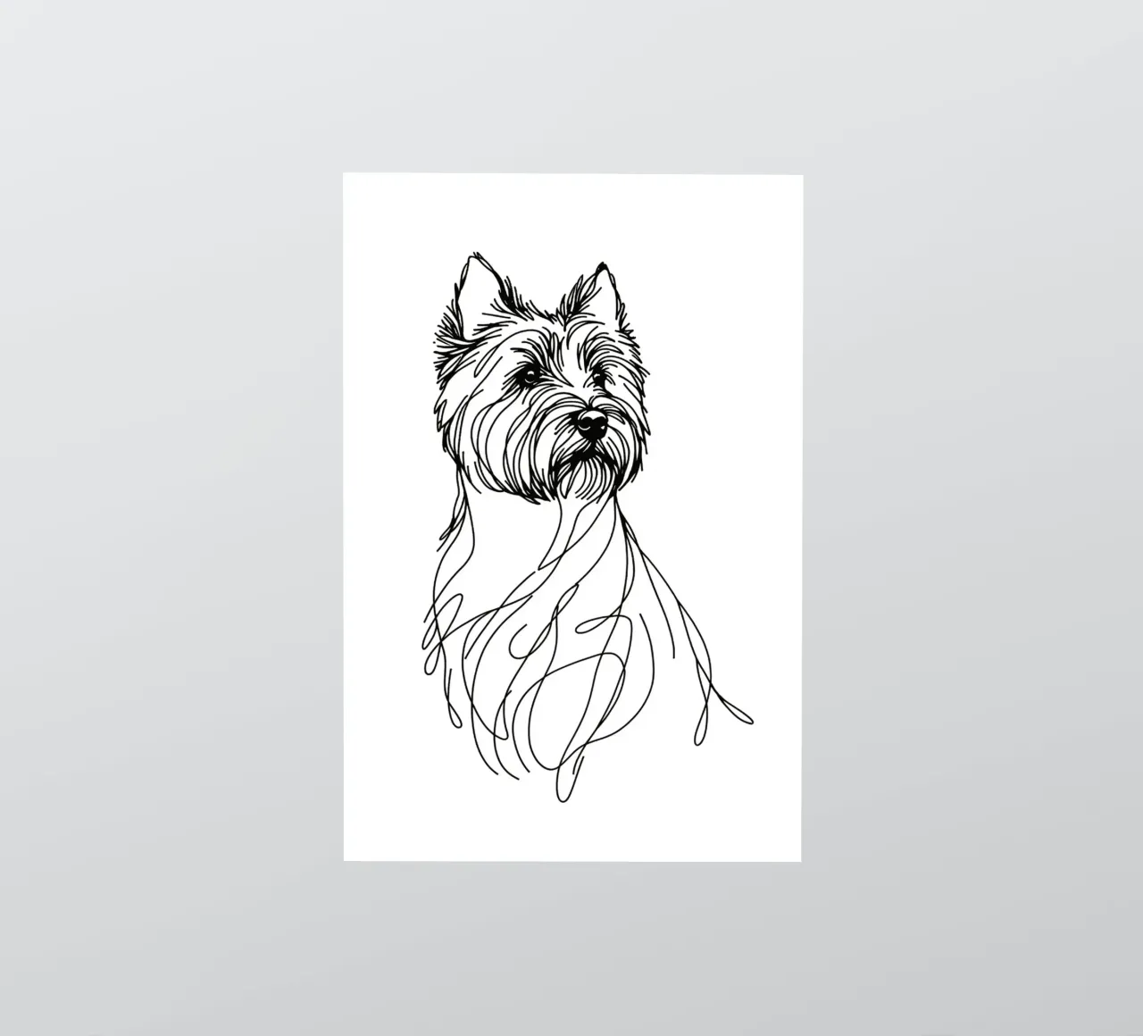 Chien Cairn terrier Dessin au trait autocollant de WijdevenDesign