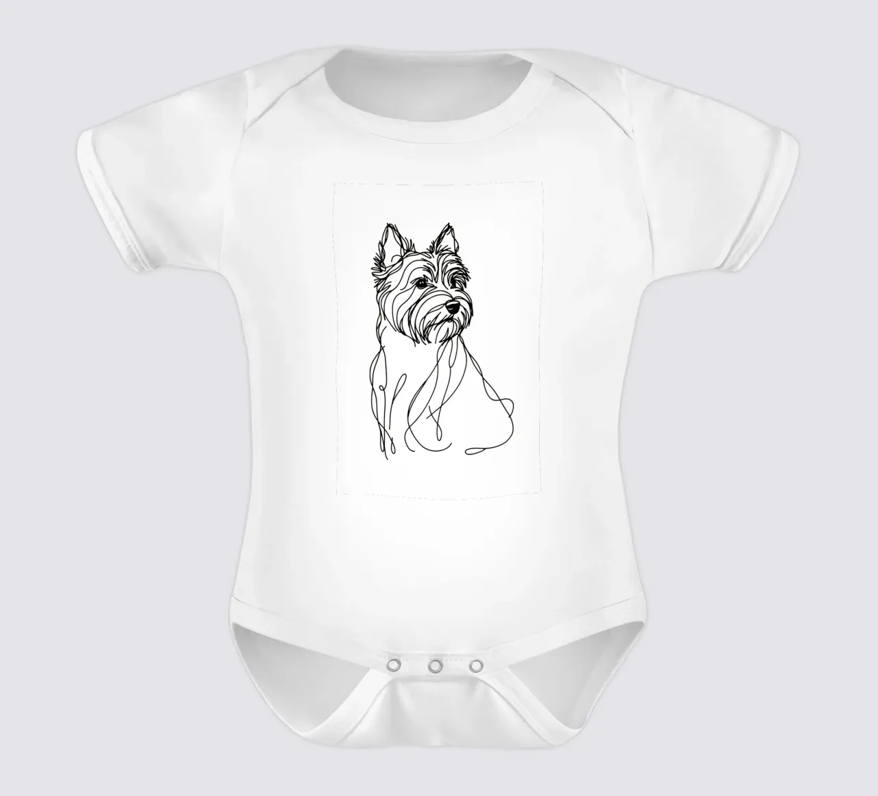 Chien Cairn Terrier Dessin au trait body bébé de WijdevenDesign