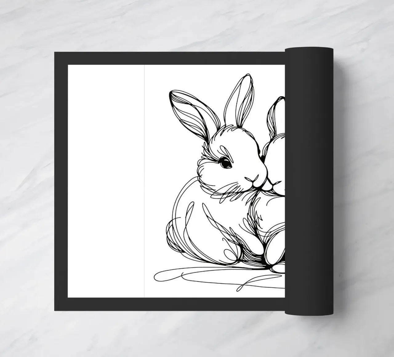 Disegno artistico di due coniglietti zerbino da WijdevenDesign