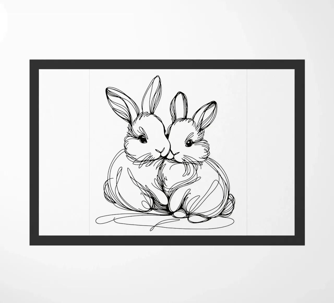 Disegno artistico di due coniglietti zerbino da WijdevenDesign