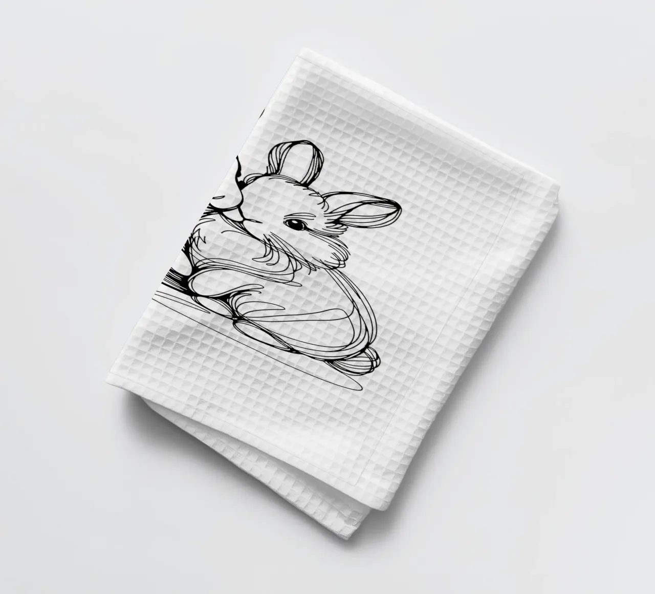 Deux lapins Dessin au trait torchon de WijdevenDesign