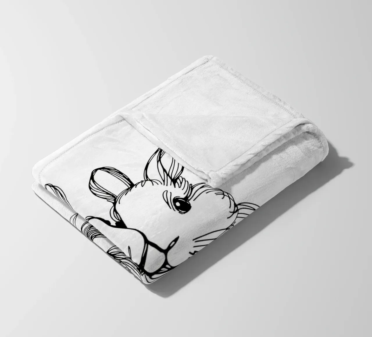 Disegno artistico di due coniglietti coperta in pile da WijdevenDesign