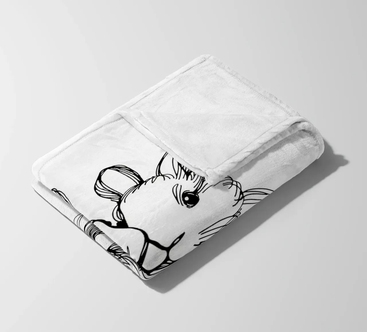 Disegno artistico di due coniglietti coperta in pile da WijdevenDesign
