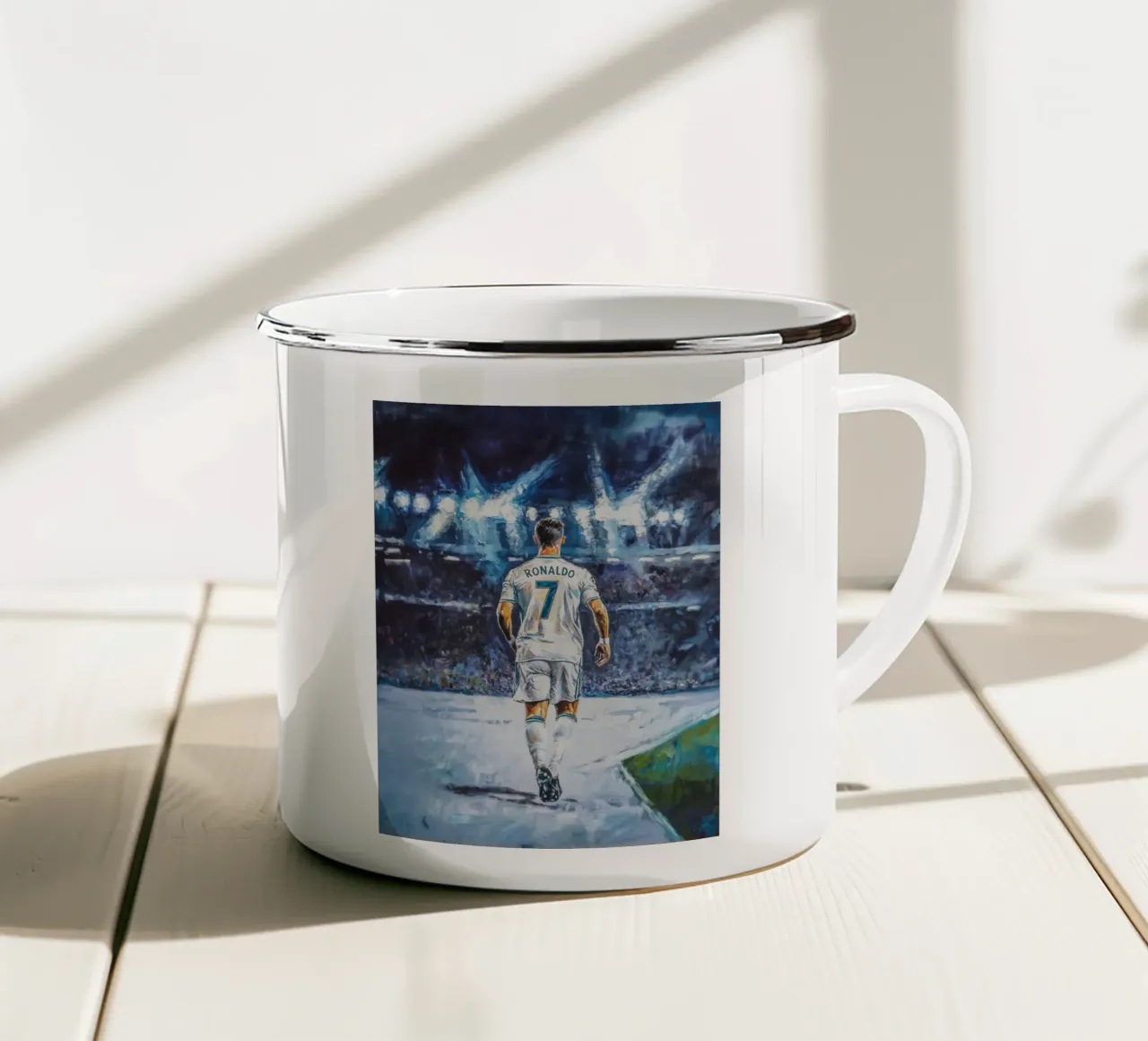 Sensazione dello stadio Ronaldo tazza in smalto da Carinaprint