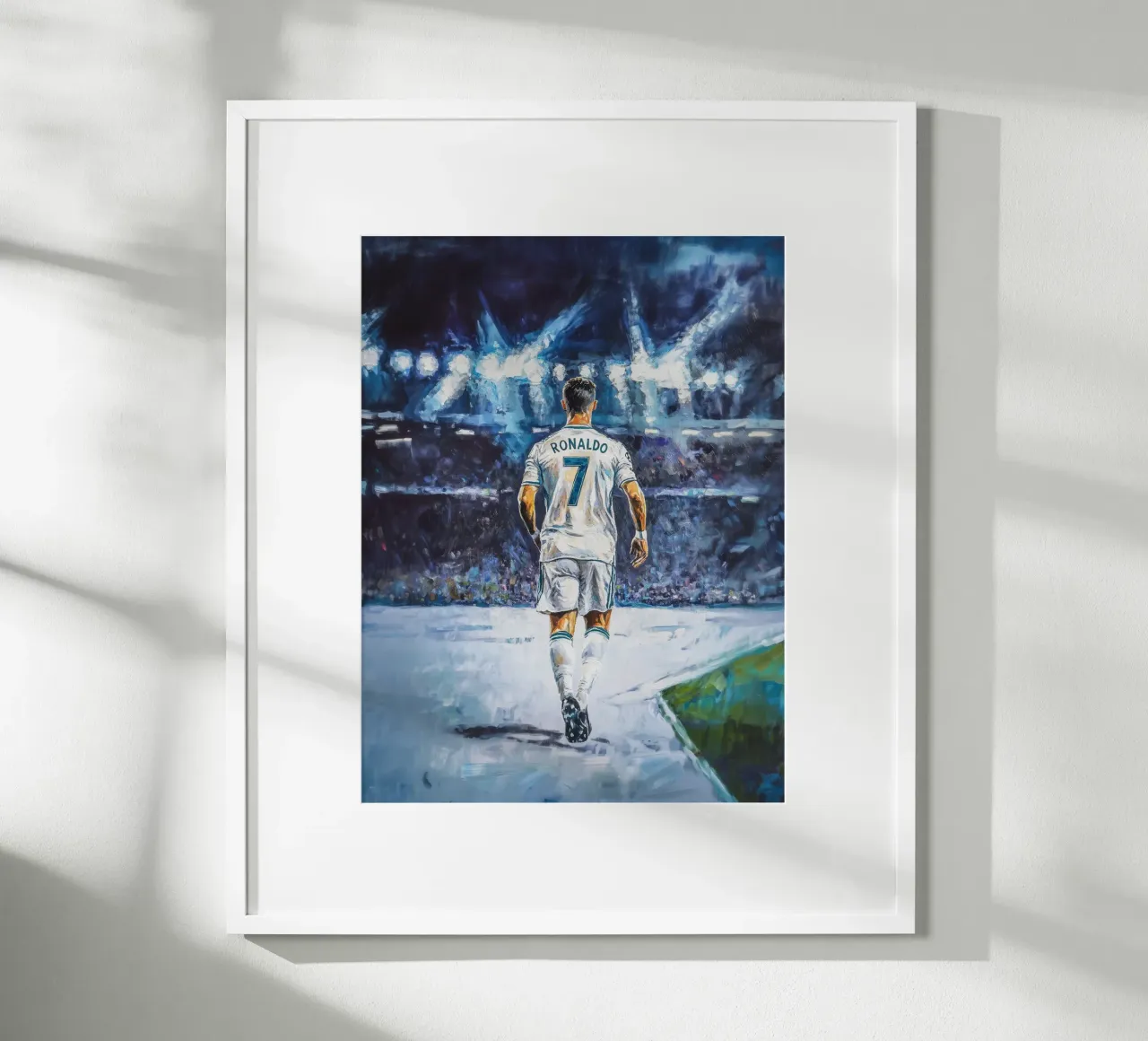 Sensazione dello stadio Ronaldo poster con telaio in plastica da Carinaprint