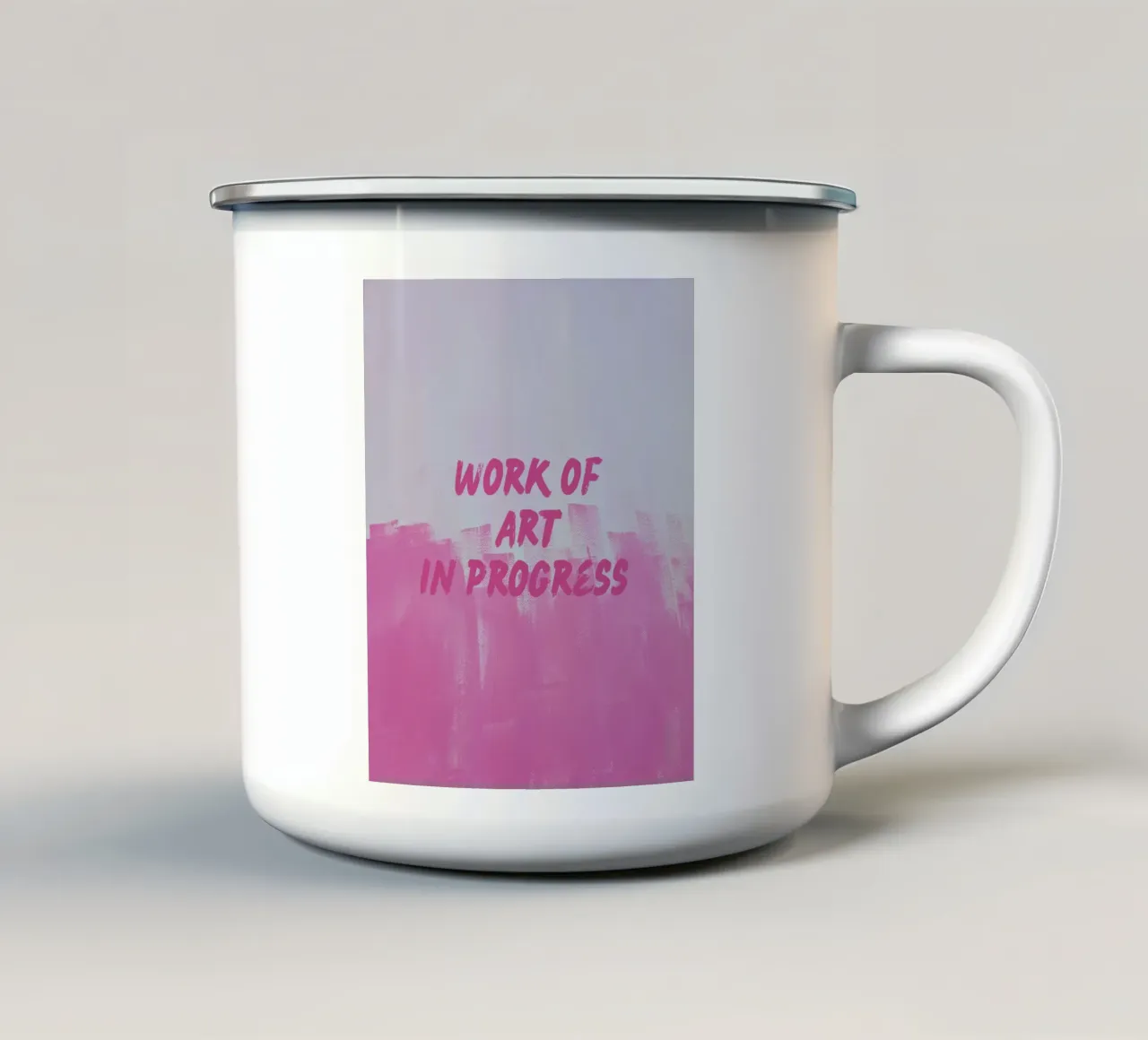 Work Of Art In Progress mug en émail de FABOArt