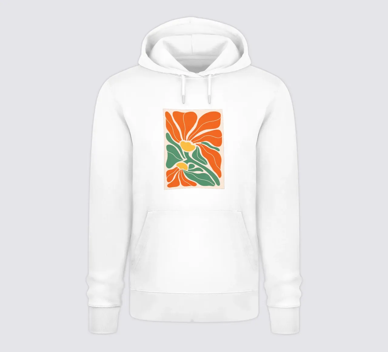 Moderno Boho Art Nouveau floreale 3/3 - Arancione e verde felpa con cappuccio da Dominique Vari