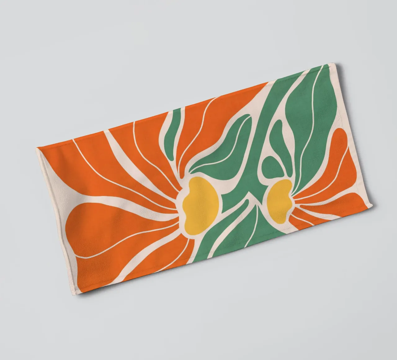 Moderno Boho Art Nouveau floreale 3/3 - Arancione e verde asciugamano da bagno da Dominique Vari