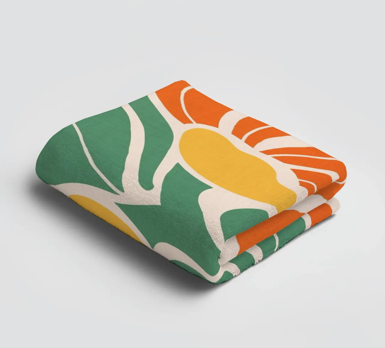 Moderno Boho Art Nouveau floreale 3/3 - Arancione e verde asciugamano da bagno da Dominique Vari