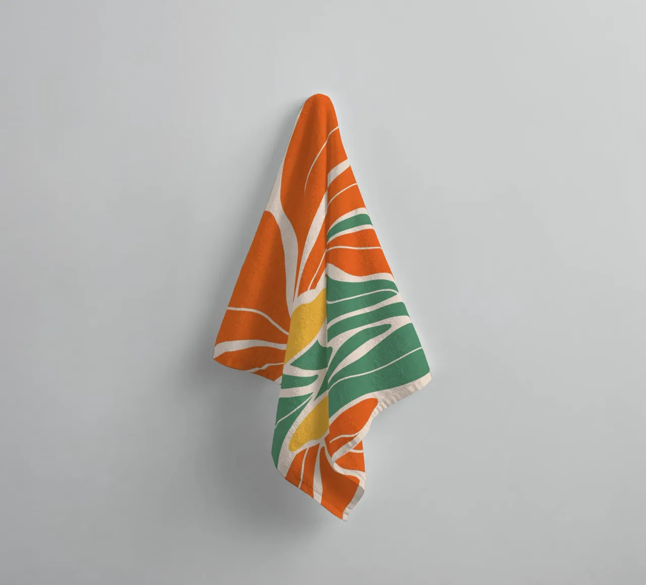 Moderno Boho Art Nouveau floreale 3/3 - Arancione e verde asciugamano da bagno da Dominique Vari
