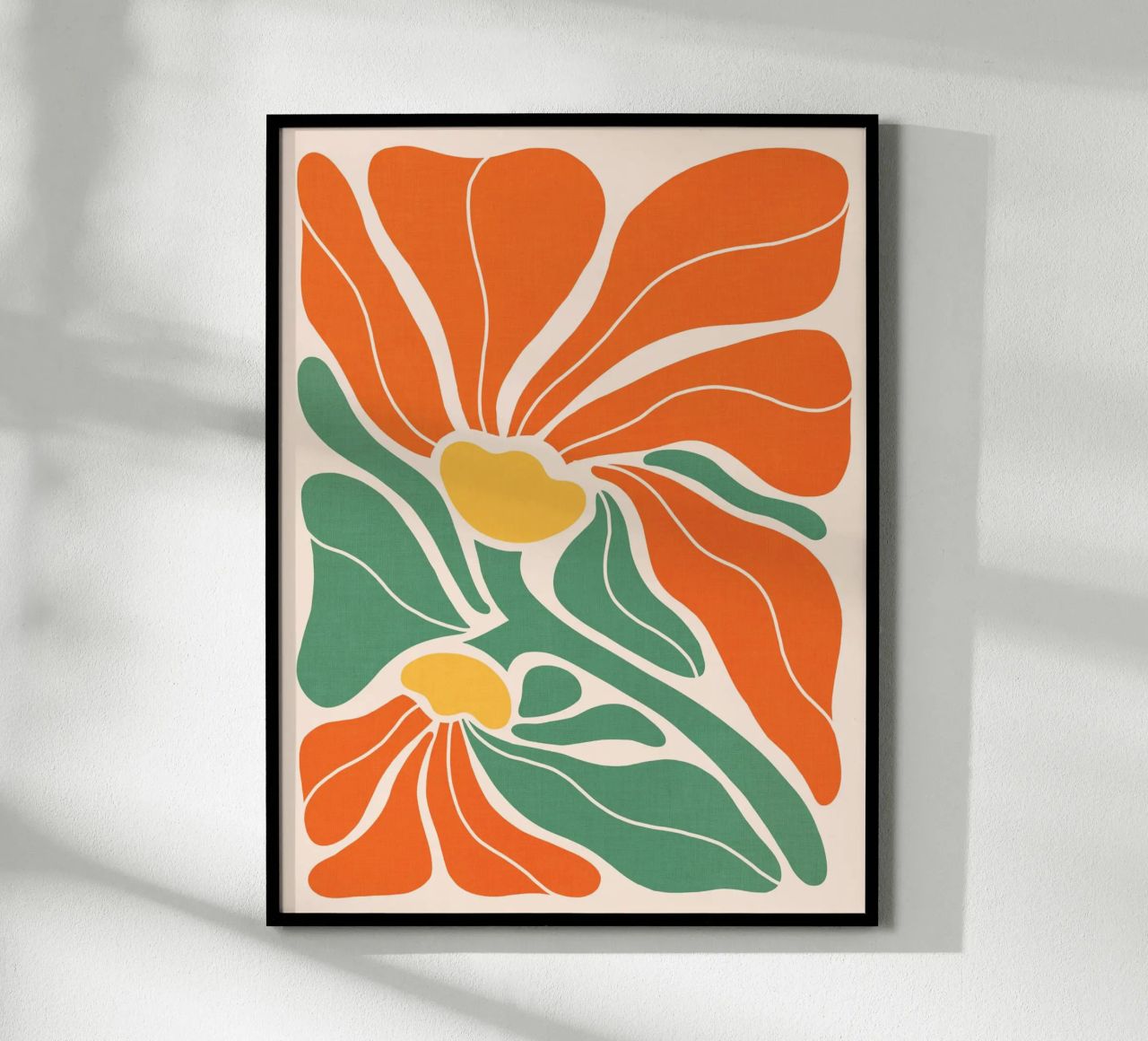 Modern Boho Art Nouveau Floral 3/3 - Orange & Green poster by Dominique Vari