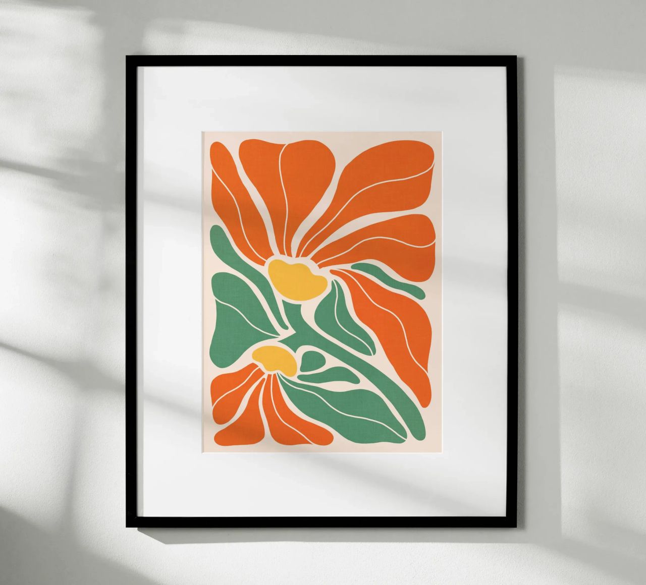 Modern Boho Art Nouveau Floral 3/3 - Orange & Green poster by Dominique Vari