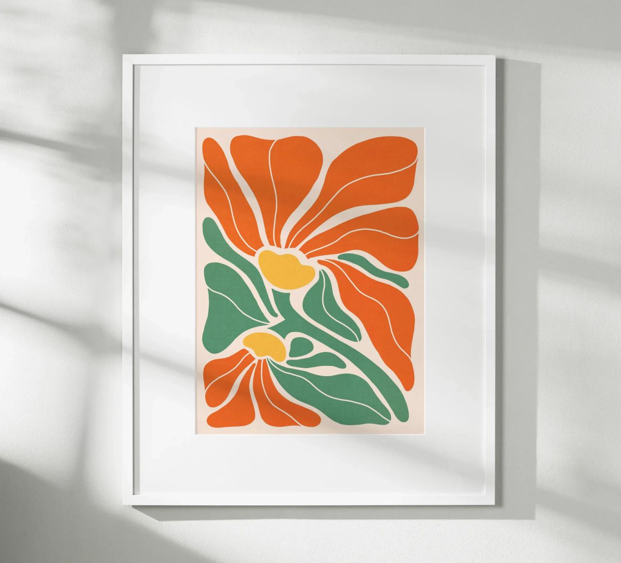 Modern Boho Art Nouveau Floral 3/3 - Orange & Green poster by Dominique Vari