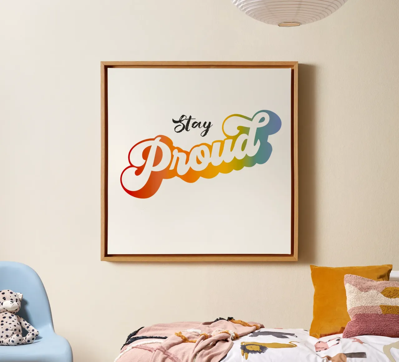 PRIDE - Blijf trots in regenboogkleuren canvas van Dominique Vari Words