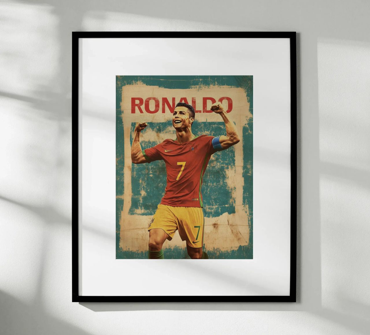 Vintage Christiano Ronaldo kampioen poster van Carinaprint