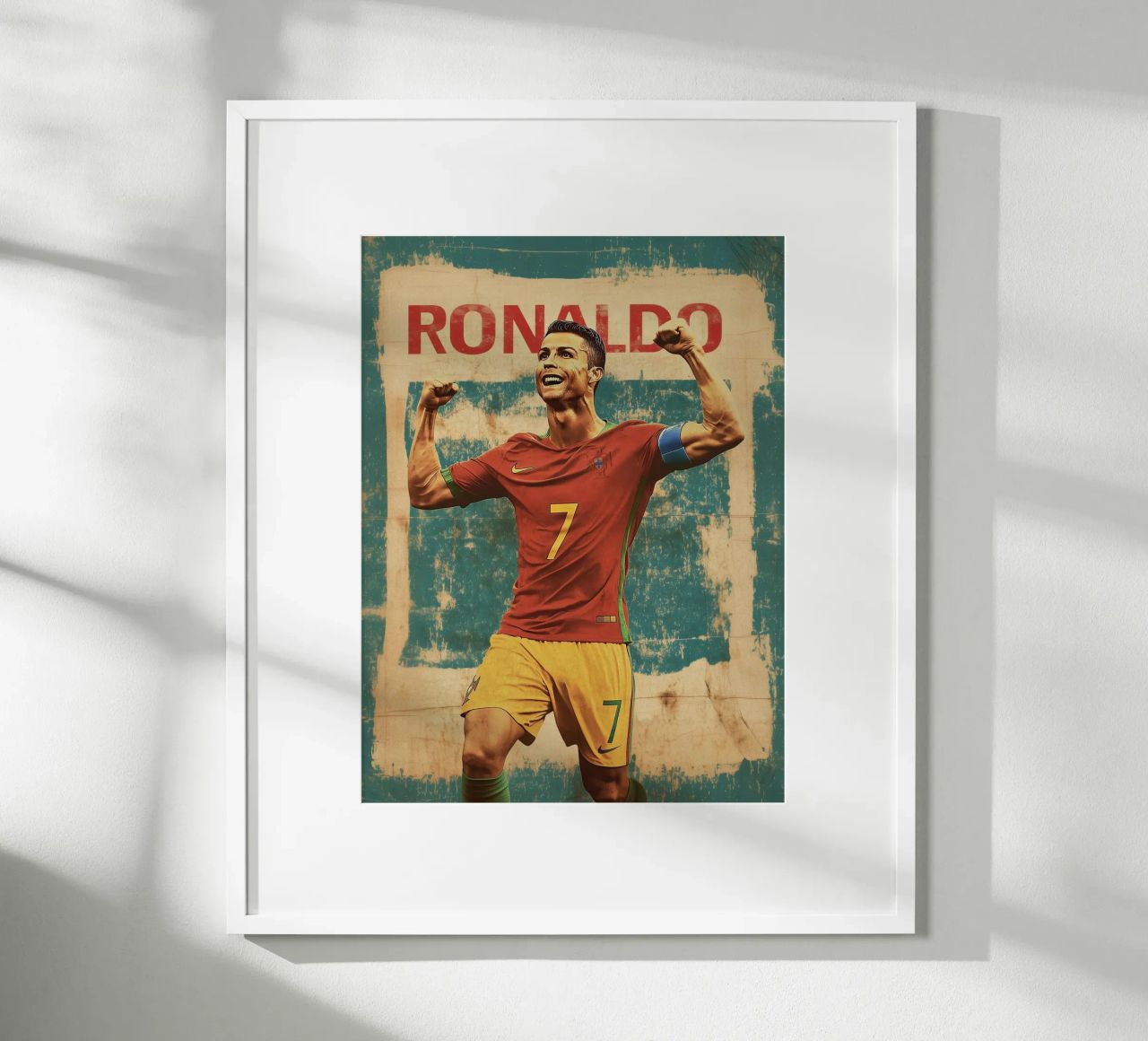 Vintage Christiano Ronaldo kampioen poster van Carinaprint