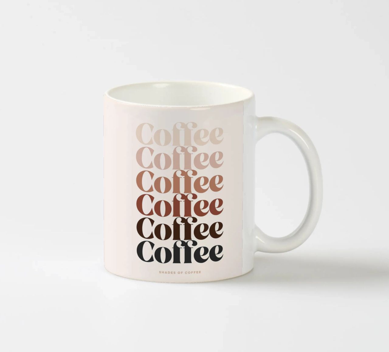 Tutte le sfumature del caffè - Ripetizione tipografica retrò tazza in ceramica da Dominique Vari Words