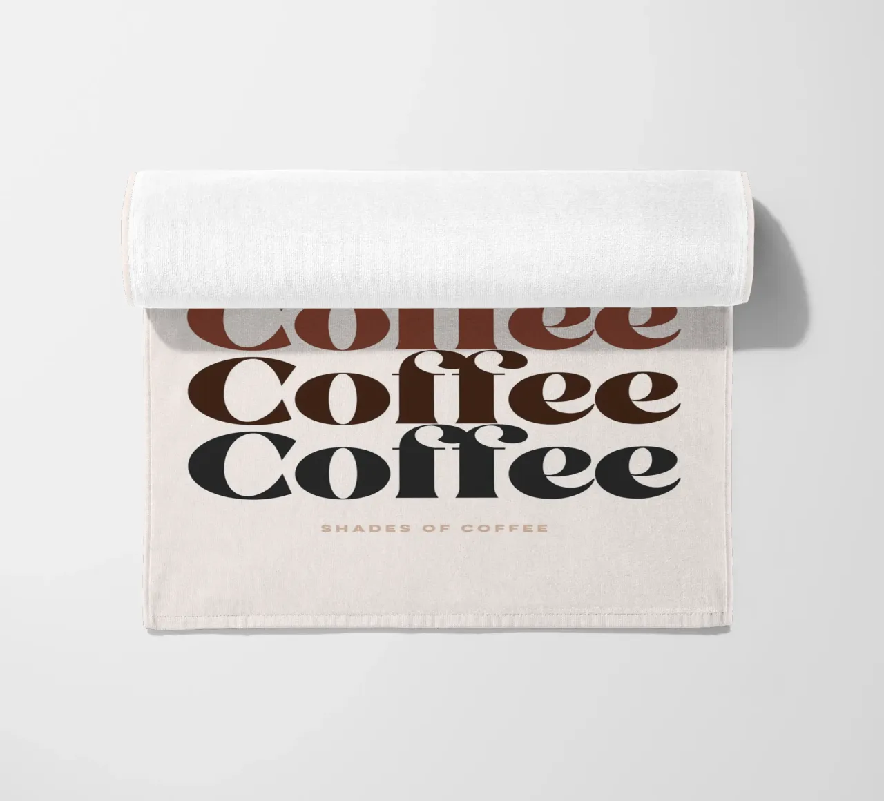 All Shades of Coffee • Retro Typographic Repeat beach towel by Dominique Vari Words