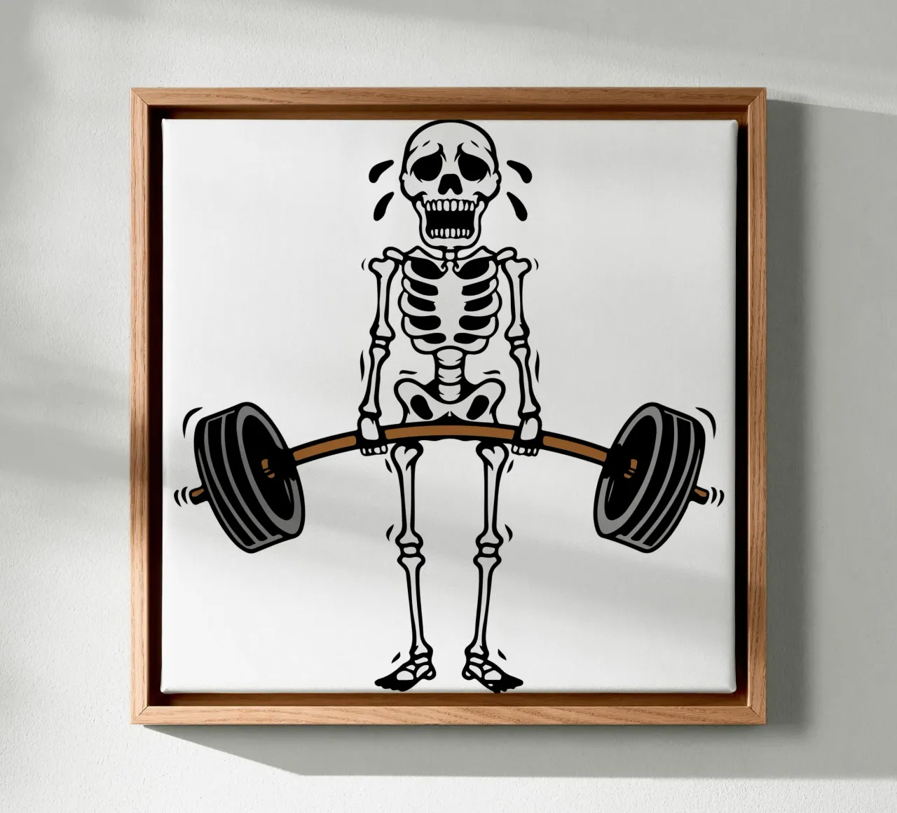 schedel sport gewichtheffen grappig ontwerp canvas met Baklijst van ririedis