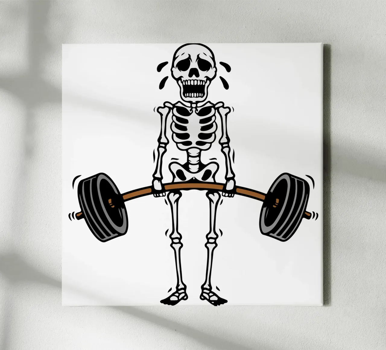 schedel sport gewichtheffen grappig ontwerp canvas met Baklijst van ririedis