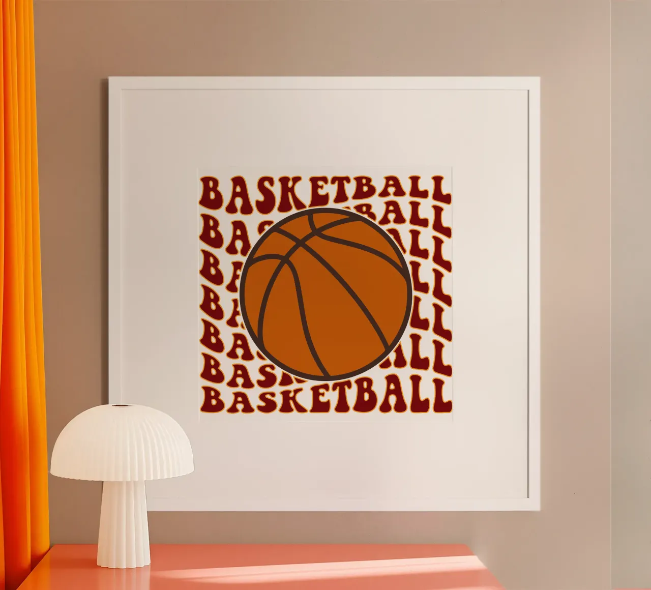 basket art design poster con telaio in legno da ririedis
