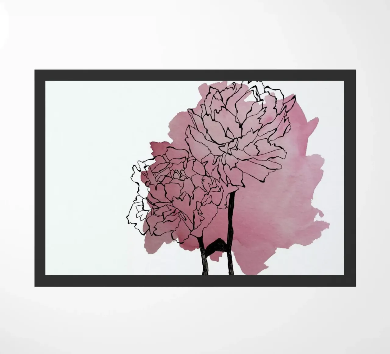 Peonies doormat by Morgan Kendall