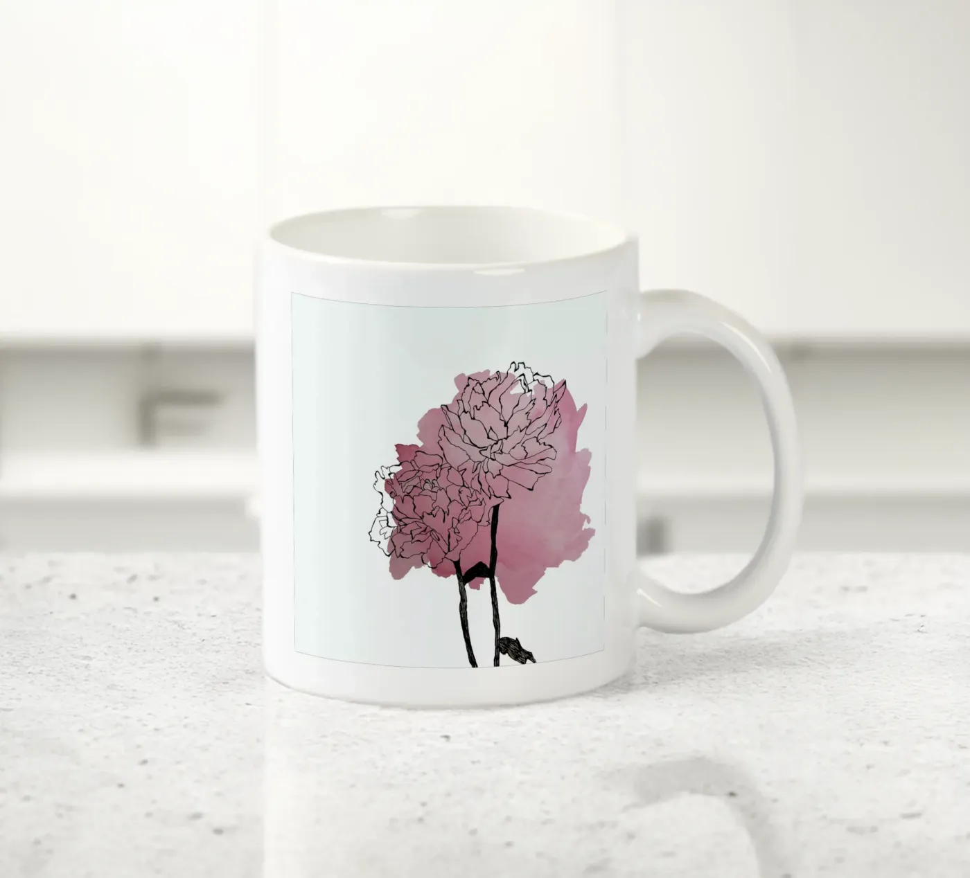 Peonies ceramic mug by Morgan Kendall