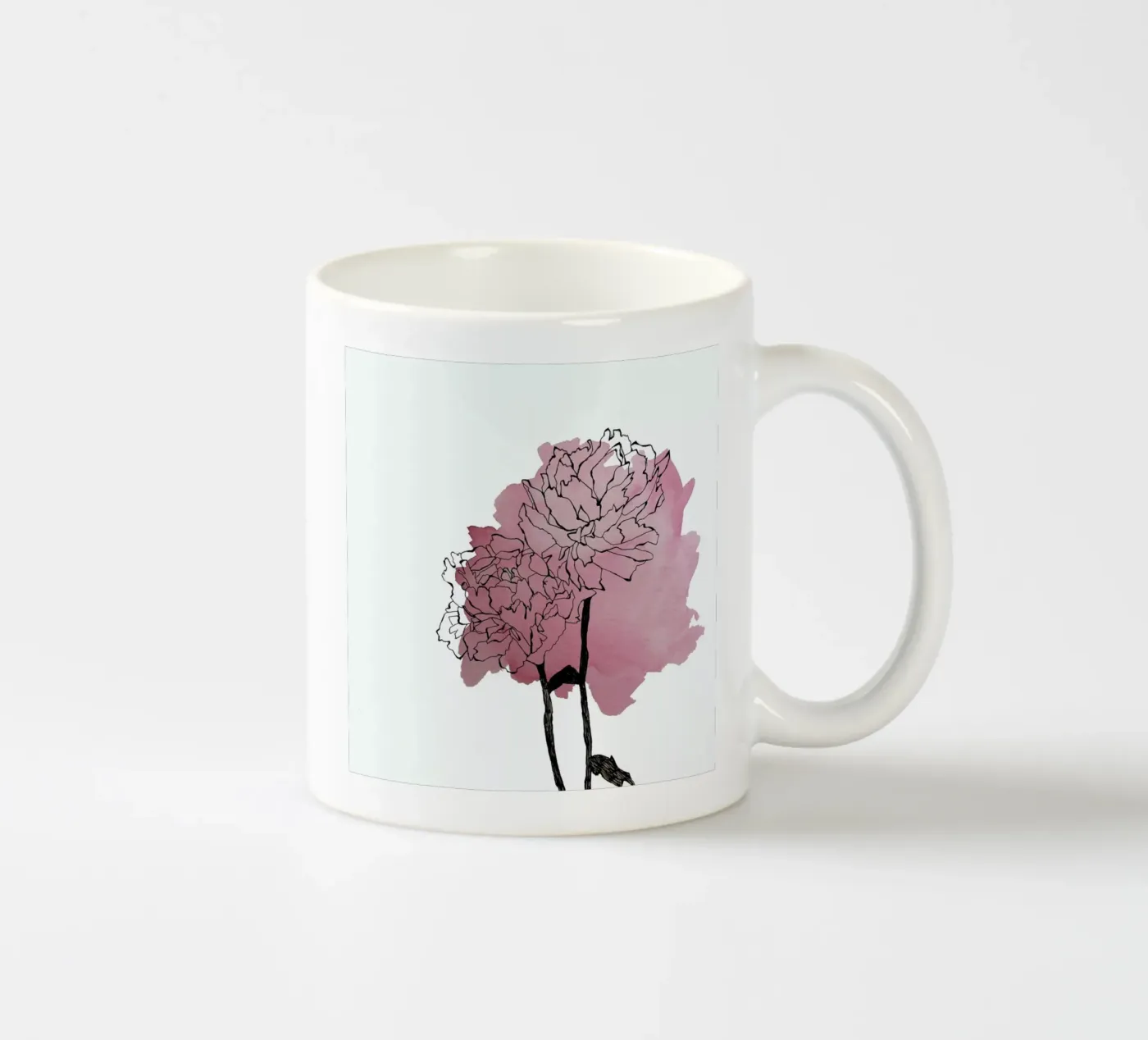 Peonies ceramic mug by Morgan Kendall