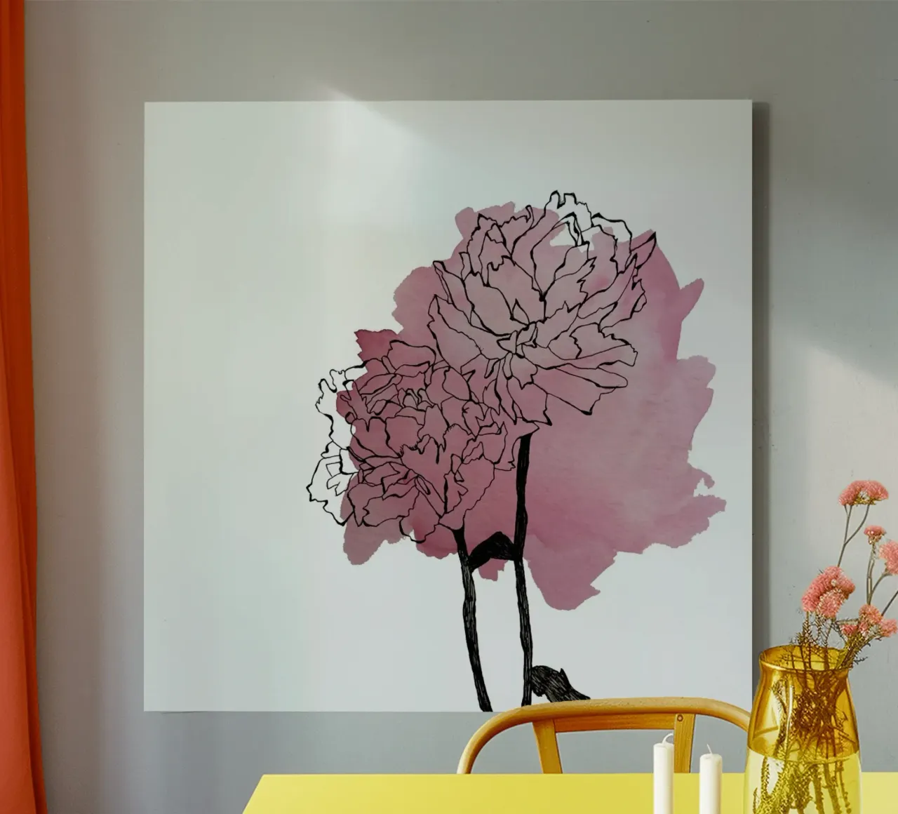 Peonies canvas by Morgan Kendall