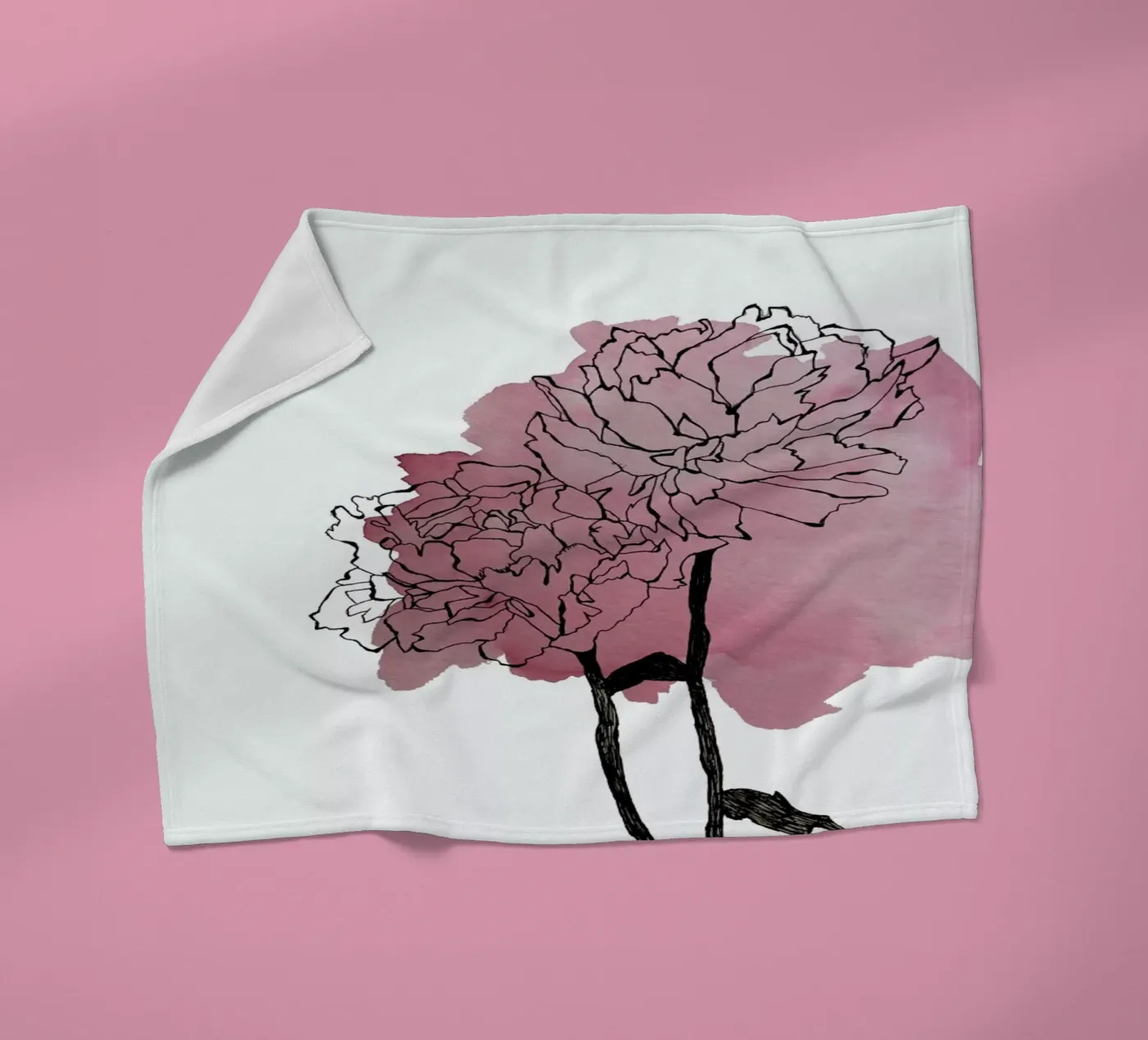 Peonies fleece blanket by Morgan Kendall