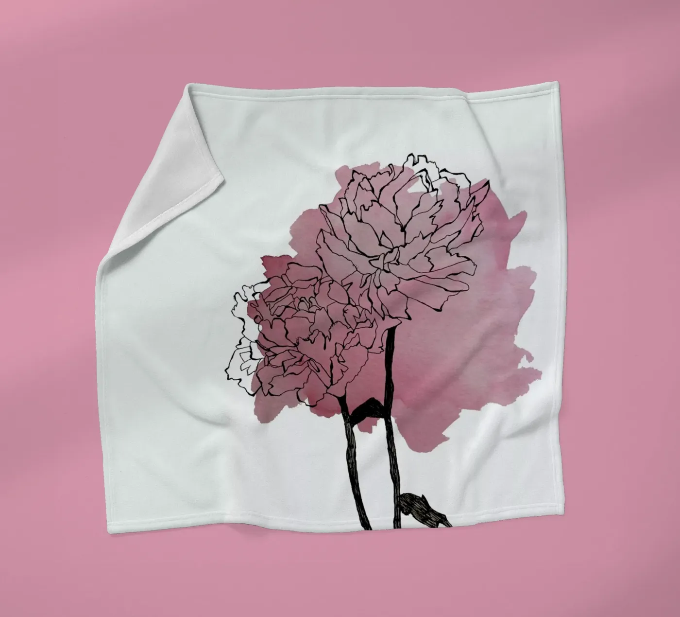 Peonies fleece blanket by Morgan Kendall