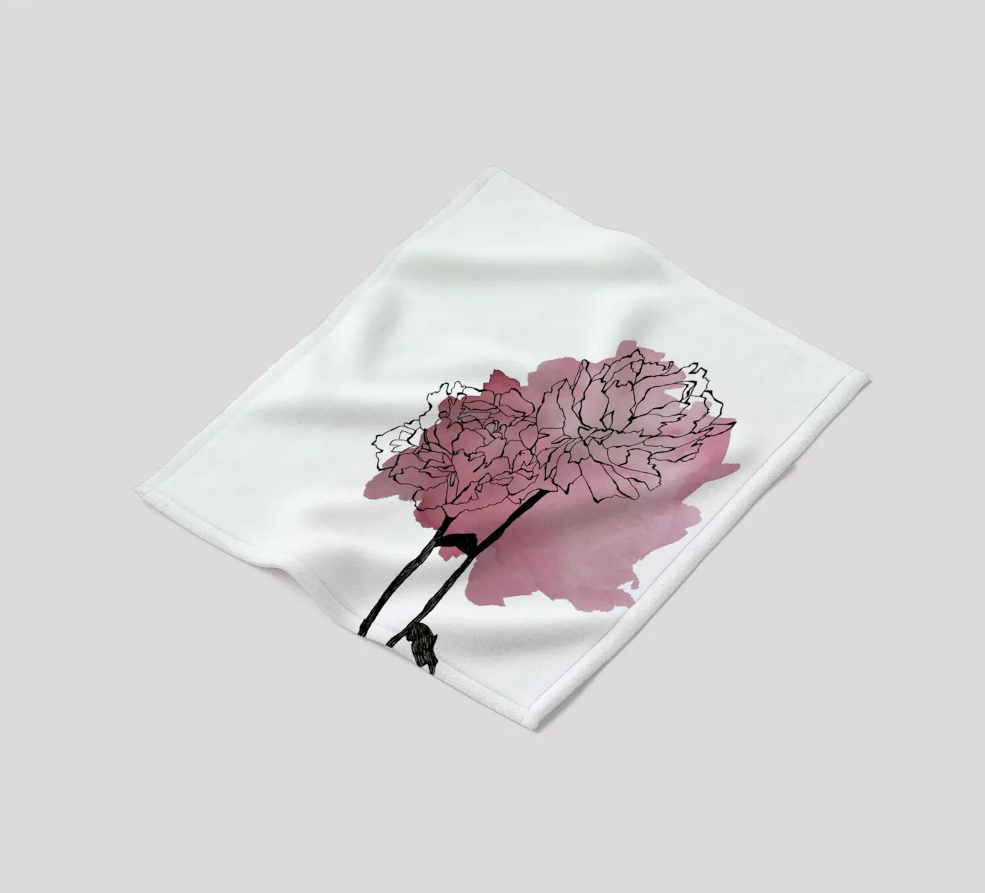 Peonies fleece blanket by Morgan Kendall