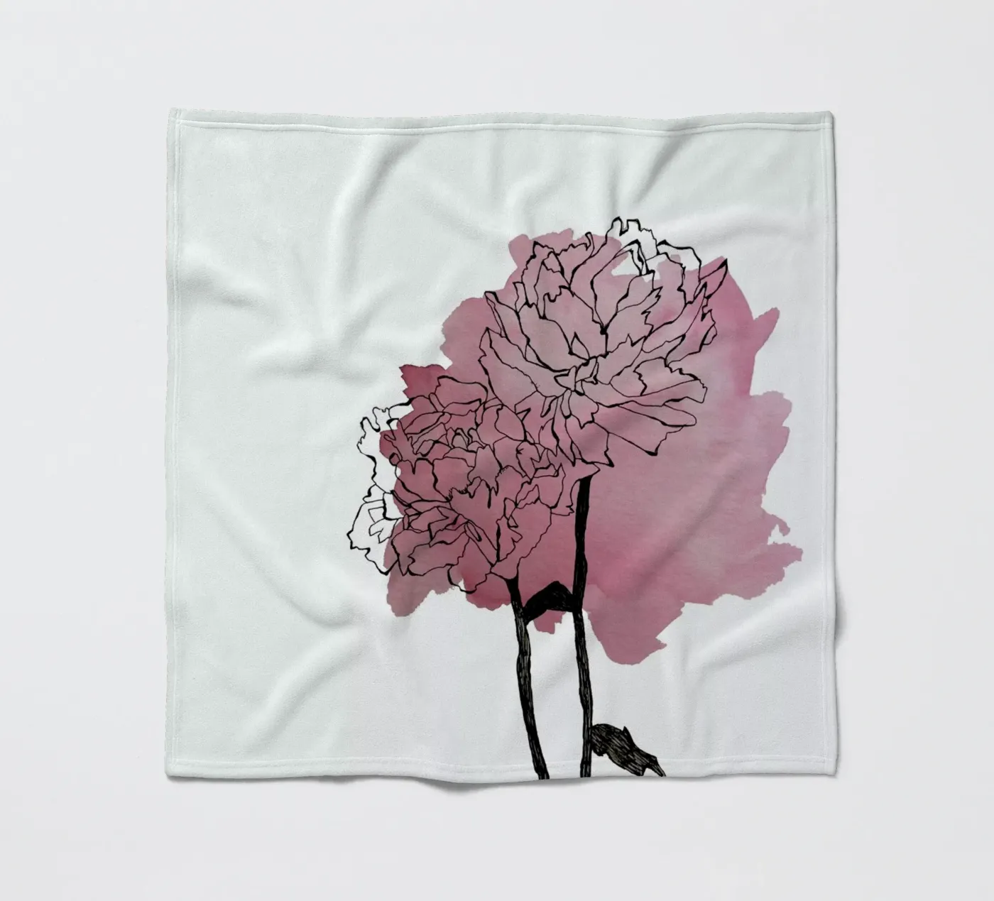 Peonies fleece blanket by Morgan Kendall