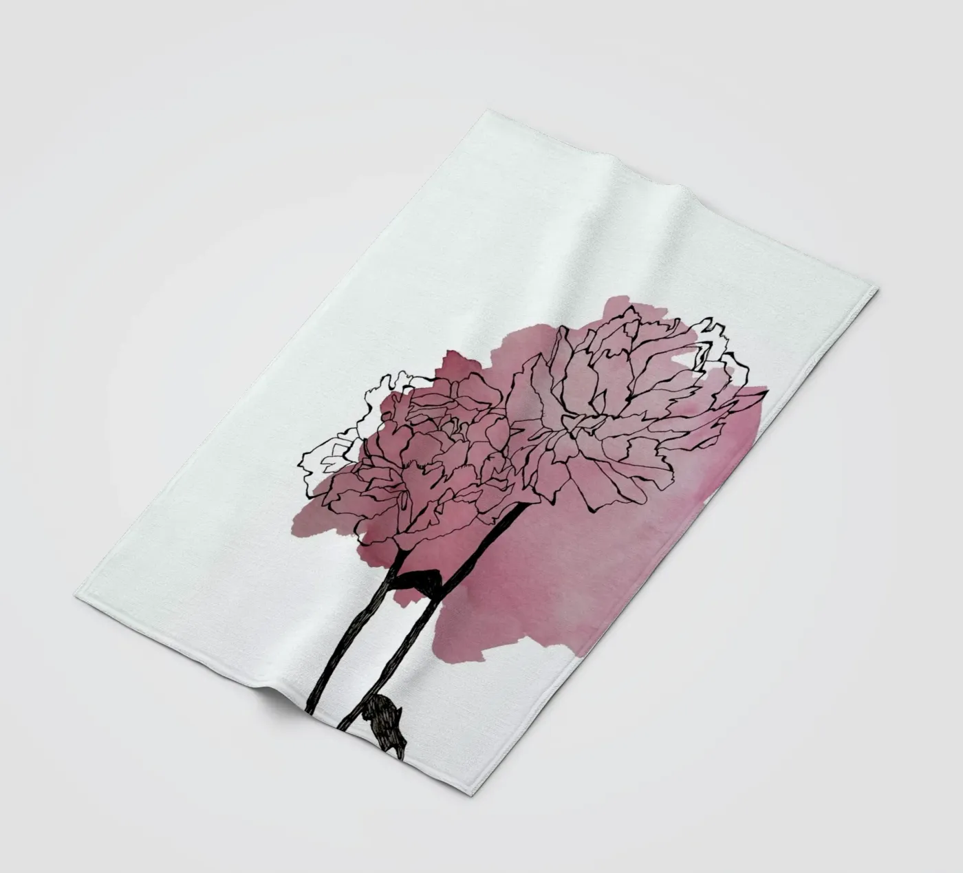 Peonies fleece blanket by Morgan Kendall