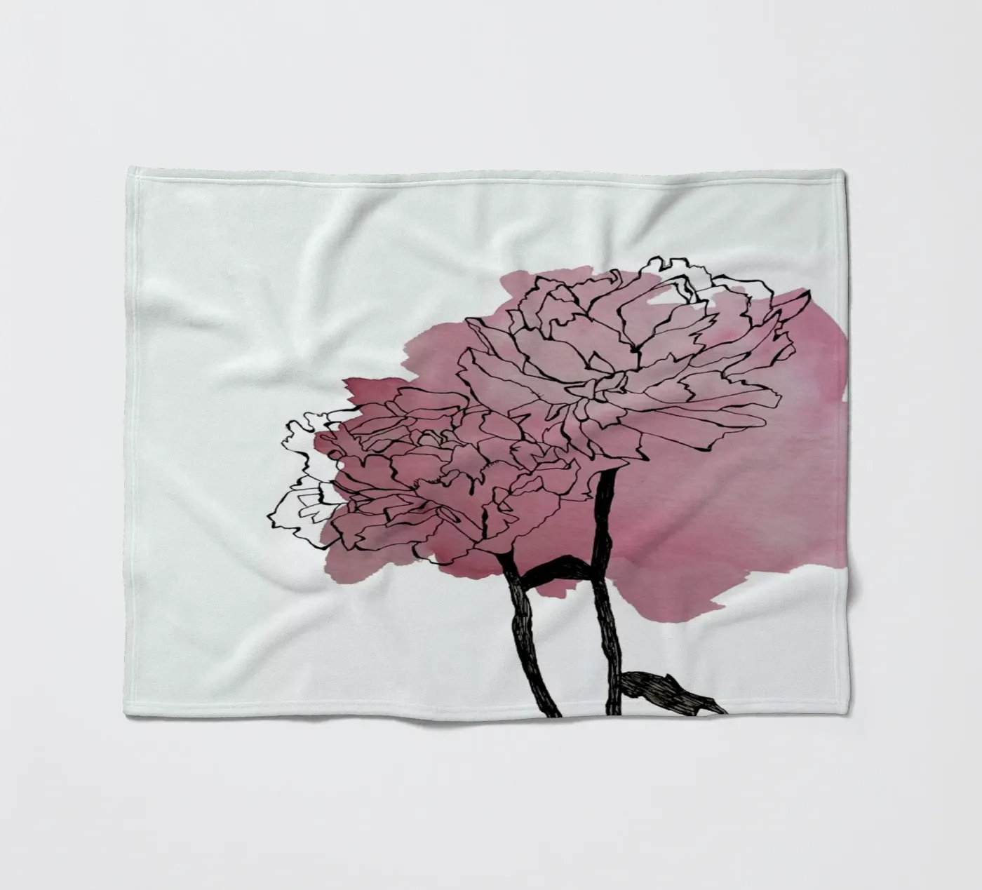 Peonies fleece blanket by Morgan Kendall