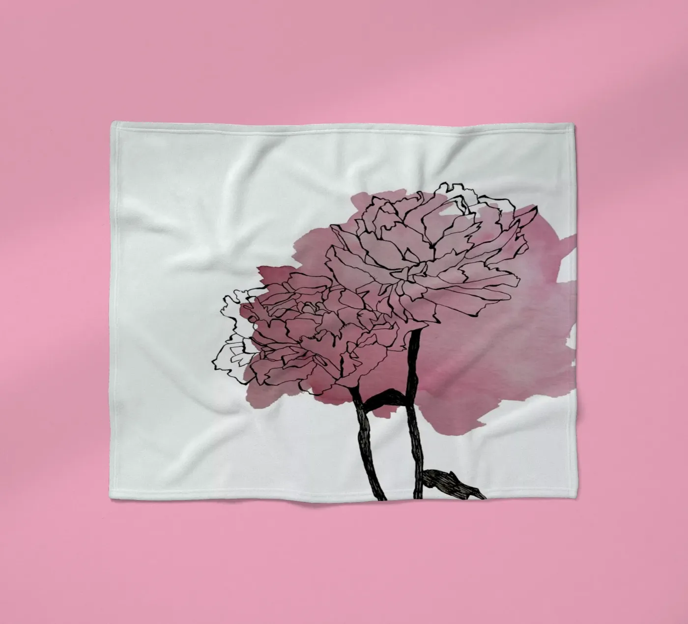 Peonies fleece blanket by Morgan Kendall
