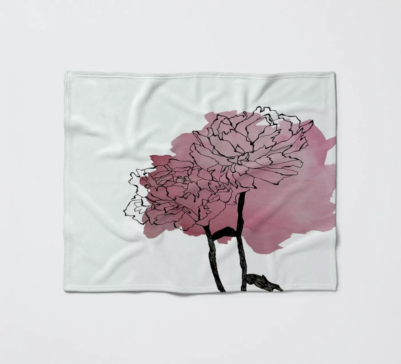 Peonies fleece blanket by Morgan Kendall