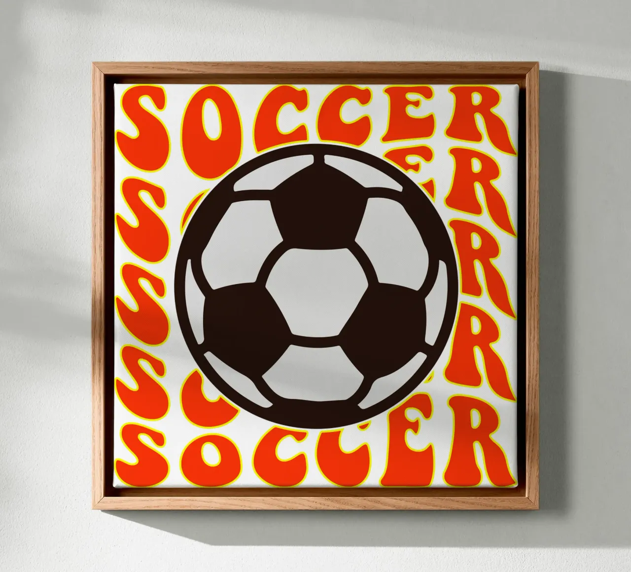 Fußball-Kunstdesign Leinwand mit Schattenfugenrahmen von ririedis