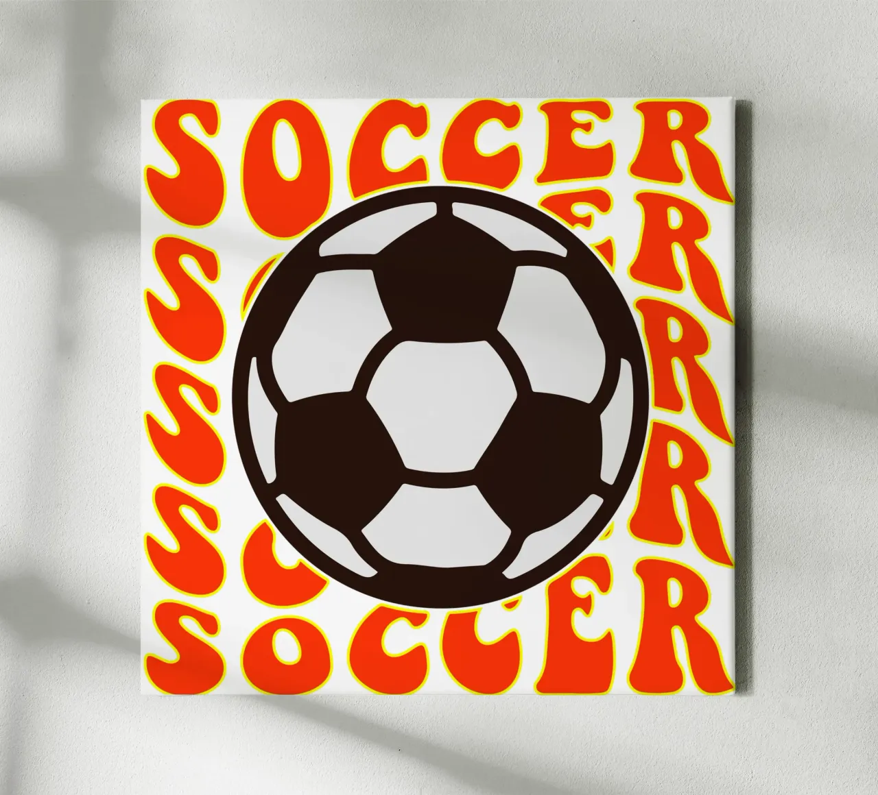 Fußball-Kunstdesign Leinwand mit Schattenfugenrahmen von ririedis