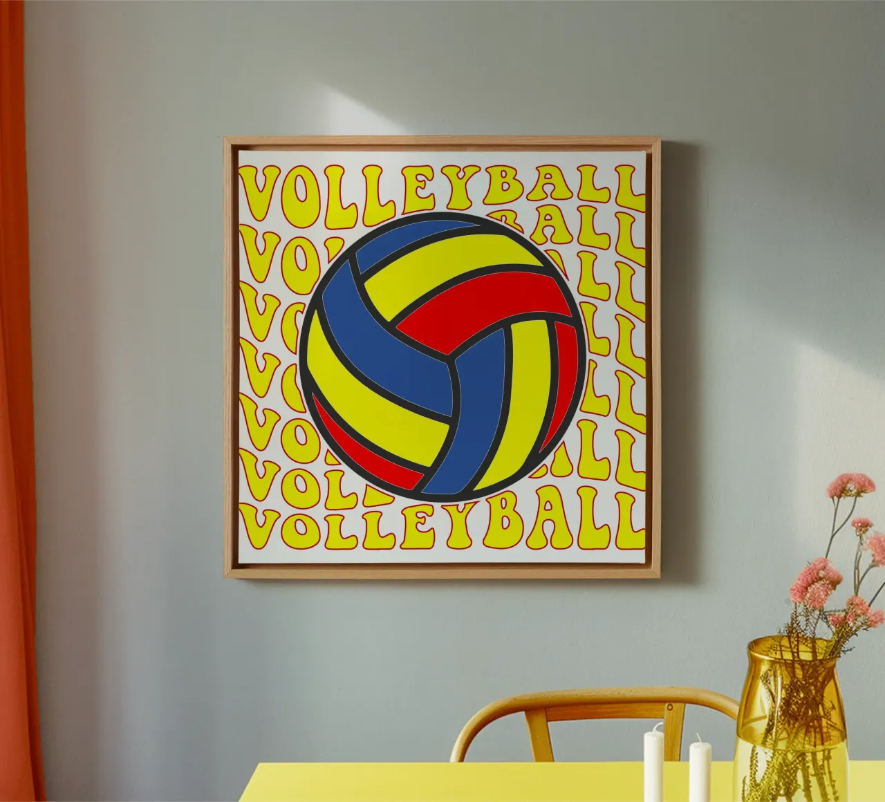 pallavolo art design tela con Cornice a cassetta da ririedis