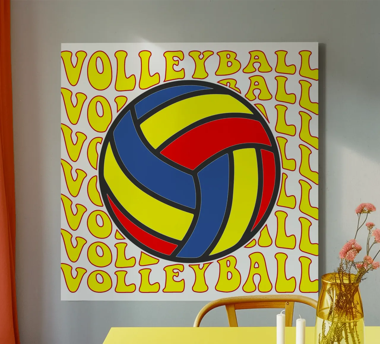 pallavolo art design tela con Cornice a cassetta da ririedis