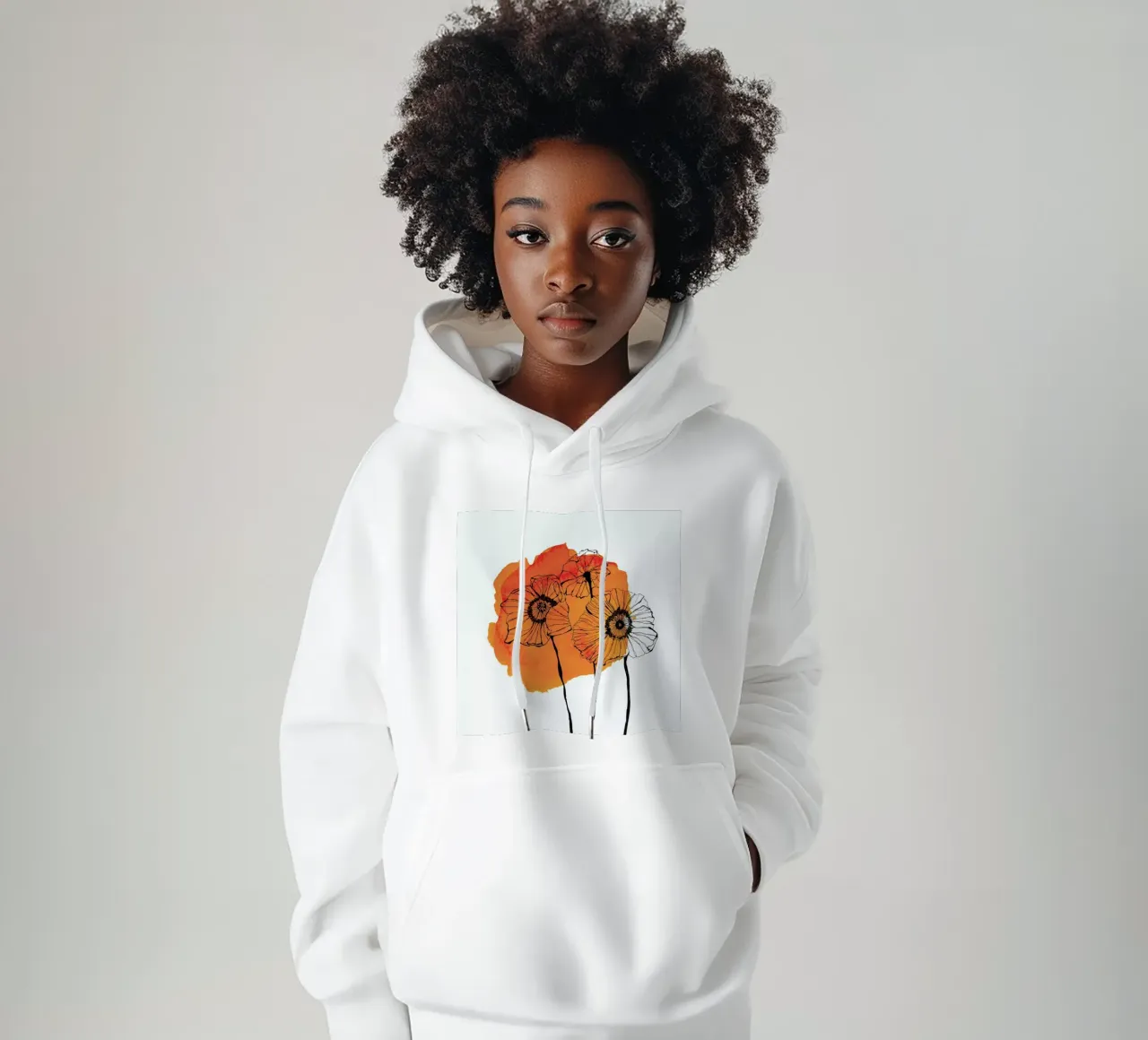 Poppies felpa con cappuccio da Morgan Kendall