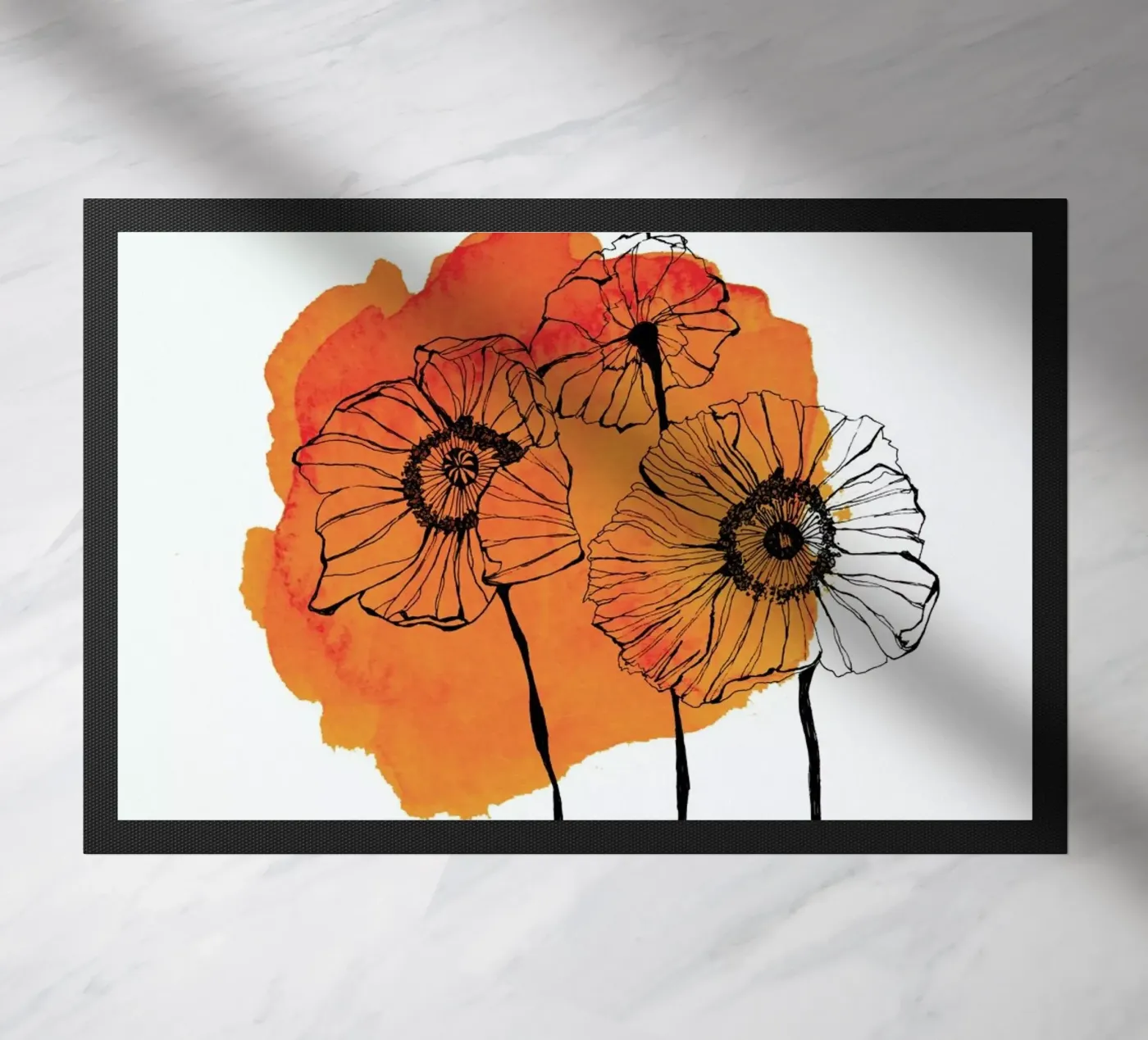 Poppies doormat by Morgan Kendall