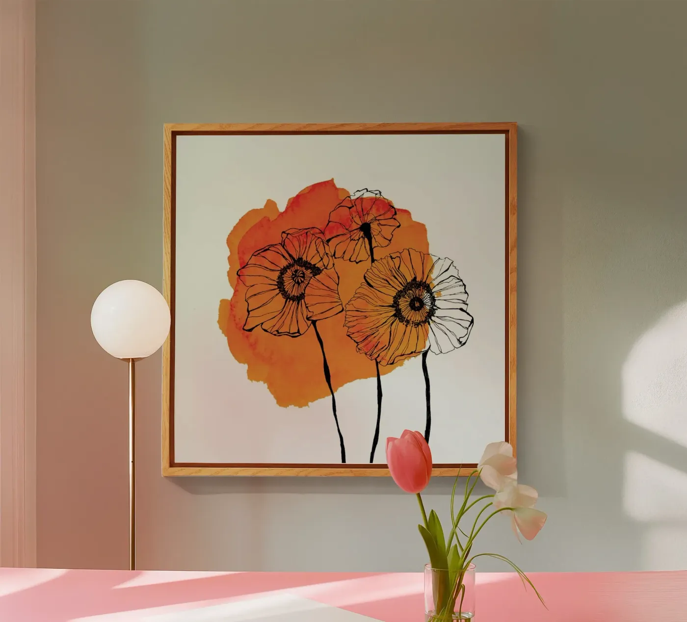 Poppies acryl van Morgan Kendall