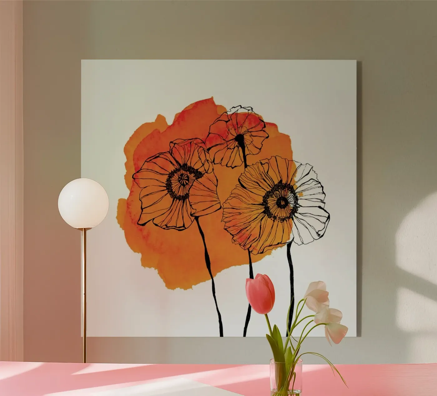 Poppies acryl van Morgan Kendall