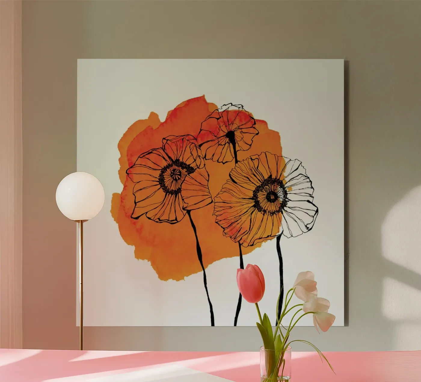 Poppies alluminio dibond da Morgan Kendall