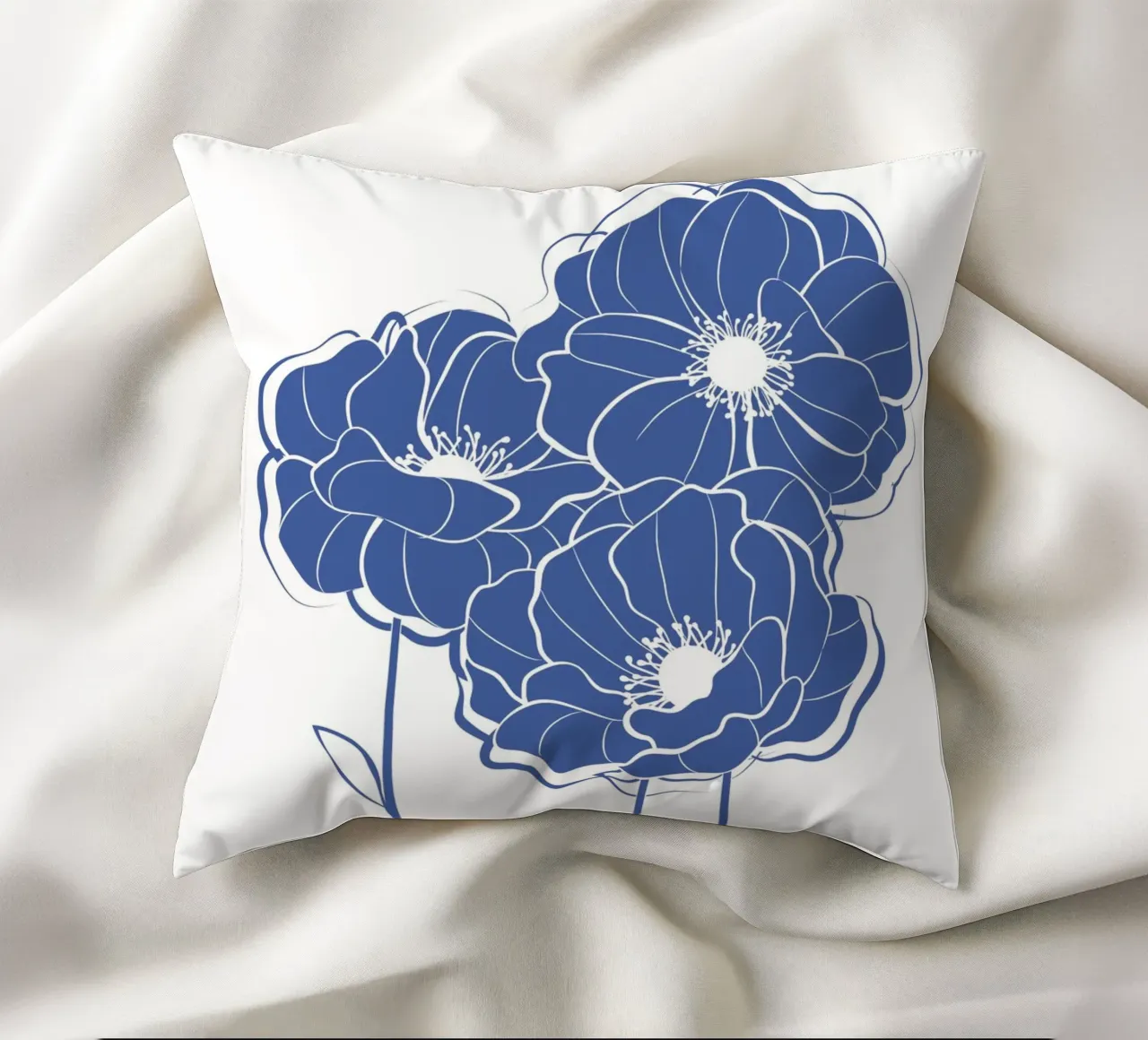 Flores de amapola azul cojín de Martina