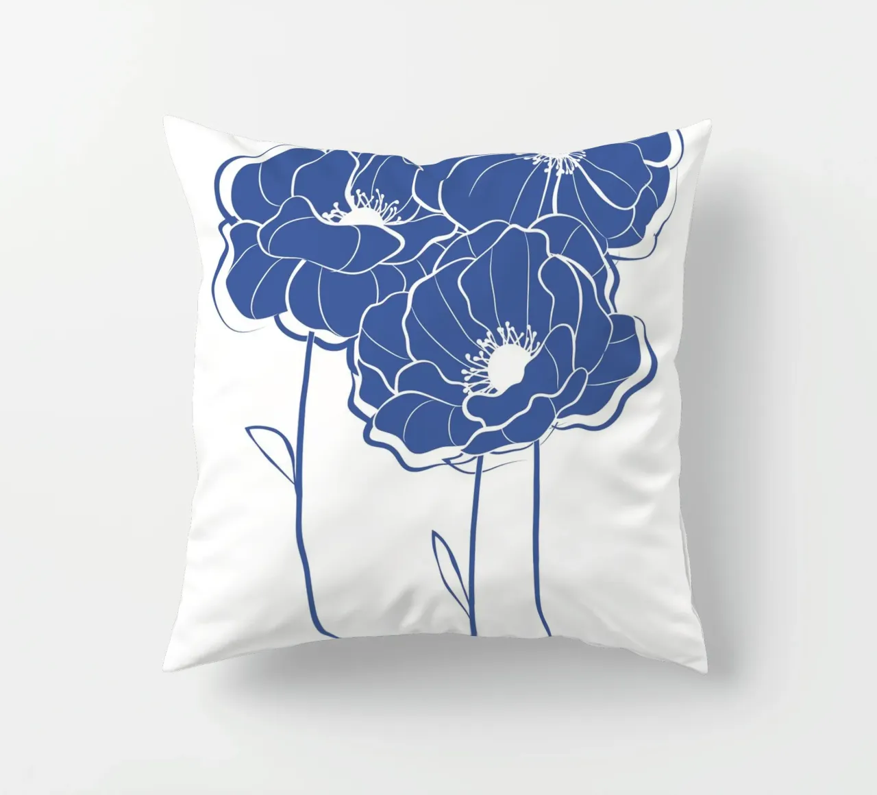 Flores de amapola azul cojín de Martina