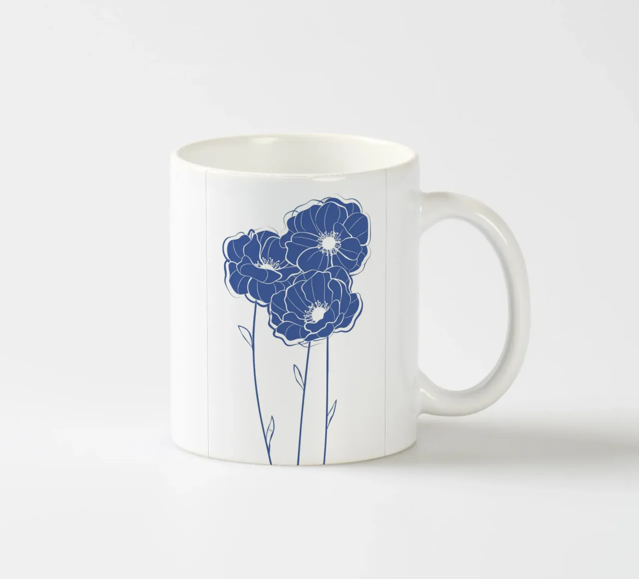 Fiori di papavero blu tazza in ceramica da Martina